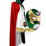 Sin Cara mask with Mexico patch in front & metallic cape tricolor flag