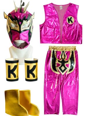 Kalisto Pink Kid Costume Lycra Pants mask and vest