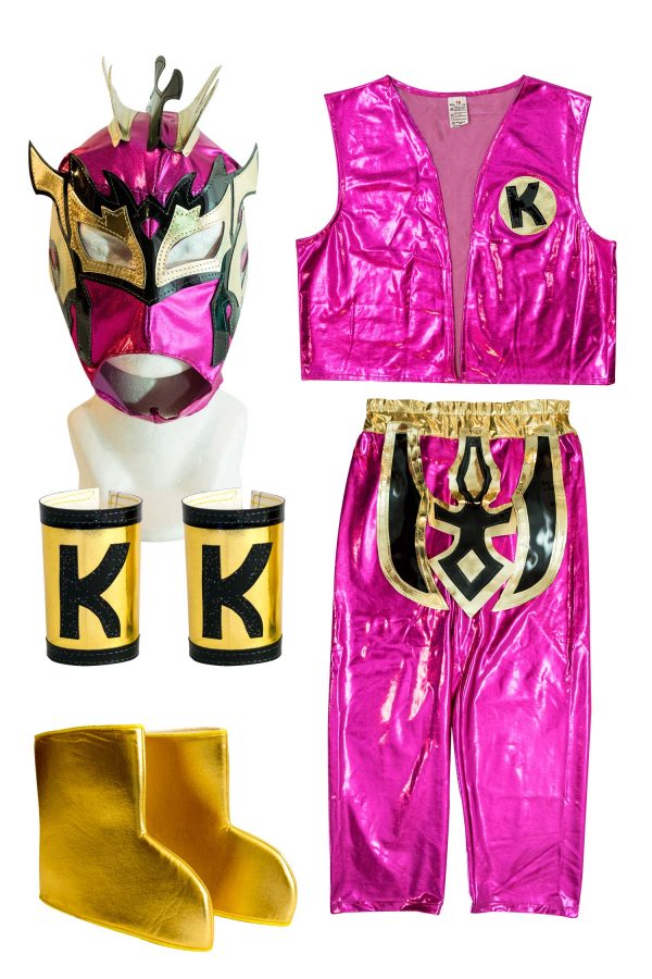 Kalisto Pink Kid Costume Lycra Pants mask and vest