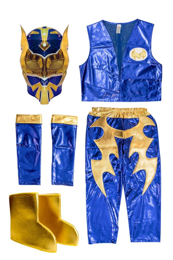 Sin Cara blue kid costume - Lycra pants mask and vest