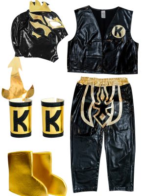 Kalisto Black Kid Costume Lycra Pants mask and vest