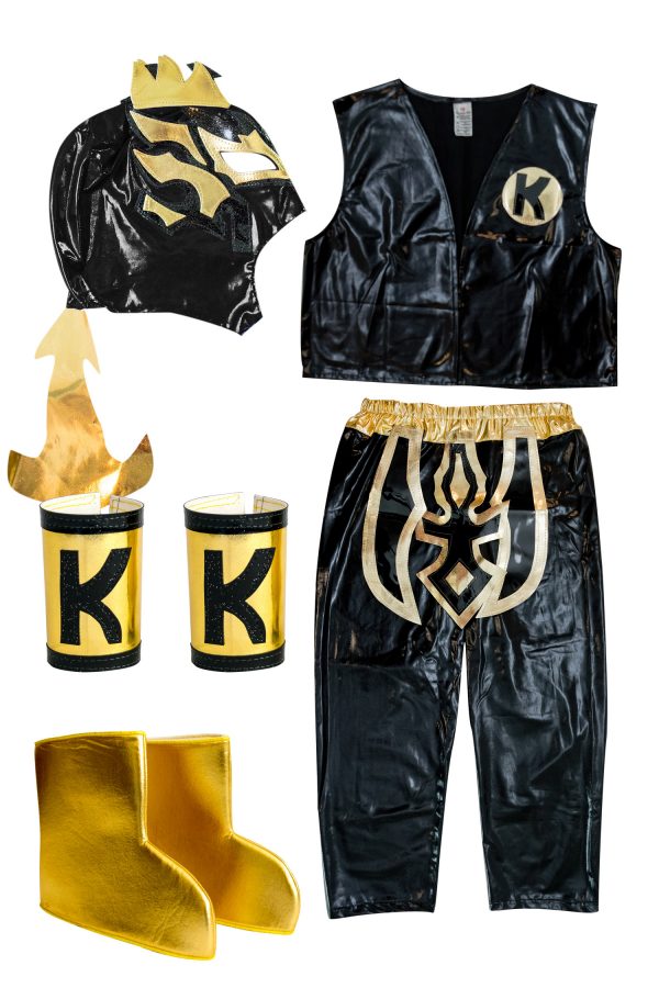 Kalisto Black Kid Costume Lycra Pants mask and vest
