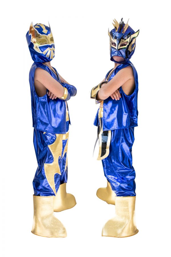 Kid Costume Combo Sin Cara and Kalisto in Blue color