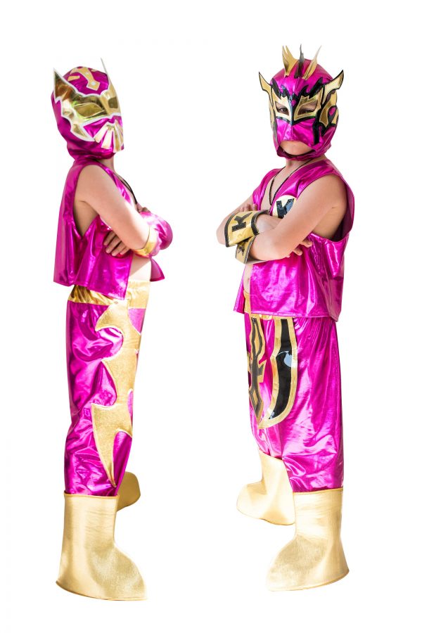 Kid Costume Combo Sin Cara and Kalisto in Pink color