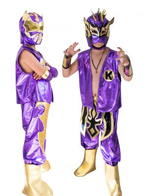 Kid Costume Combo Sin Cara and Kalisto in Purple color