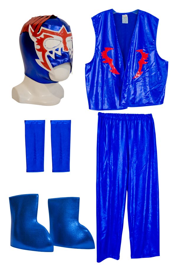 ESCORPION DORADO BLUE Kid Lycra Pants & Mask Costume